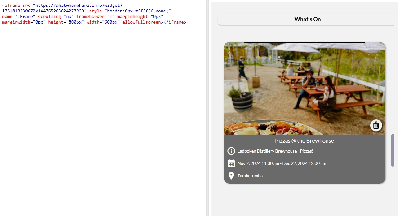 The What When Where Widget Builder
